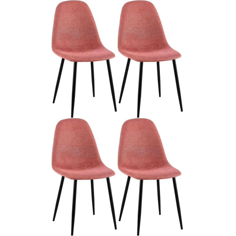 Lot de 4 chaises de salle à manger en tissu Napier orange