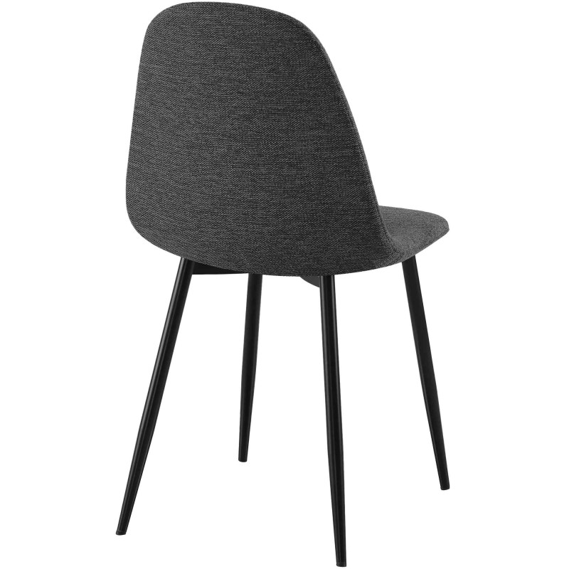 Lot de 4 chaises de salle à manger en tissu Napier noir