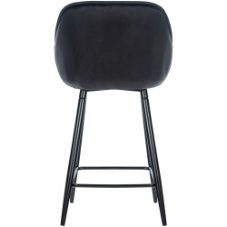 Taburete de bar Gibson en tela o terciopelo Negro,Terciopelo