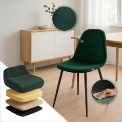 Ensemble de 4 chaises de salle à manger en velours Napier en vert