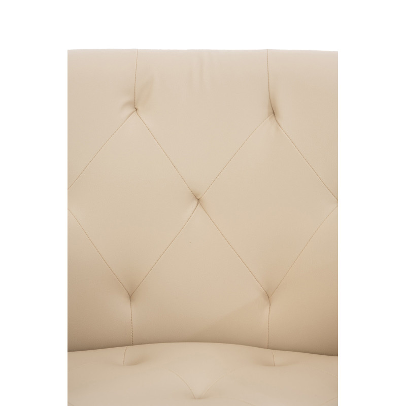 Chaise de salle à manger Langford en similicuir crème