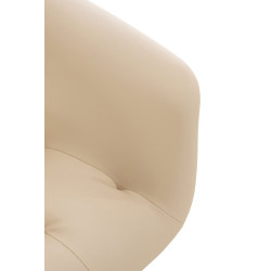 Chaise de salle à manger Langford en similicuir crème