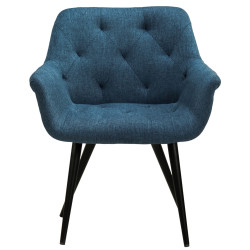 Chaise de salle à manger Langford en tissu bleu