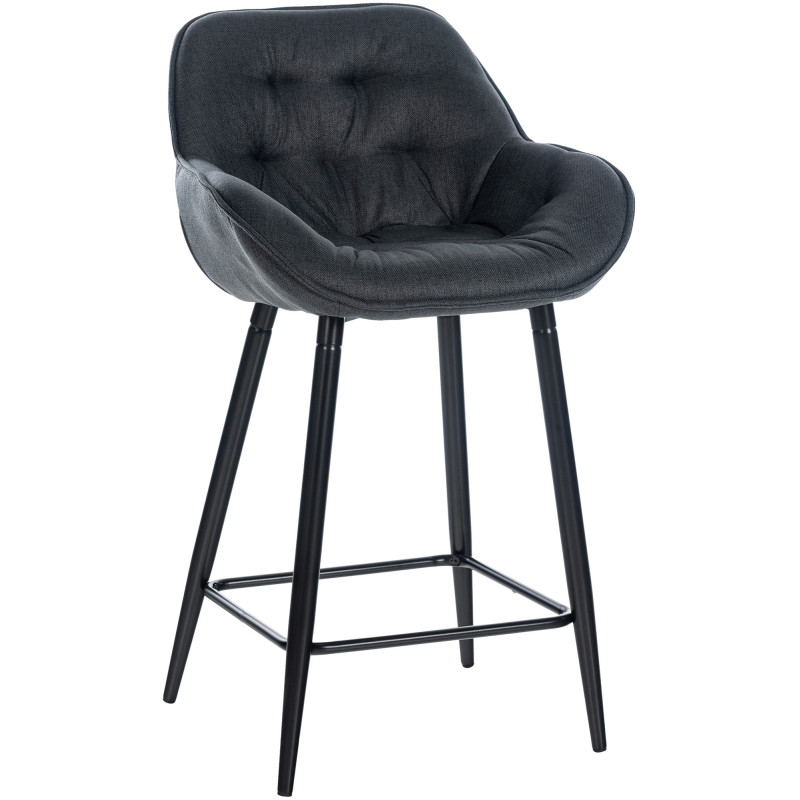 Tabouret de bar Gibson en tissu gris foncé