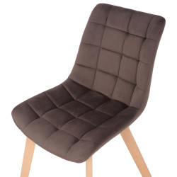 Lot de 2 chaises de salle à manger Passaic en velours marron
