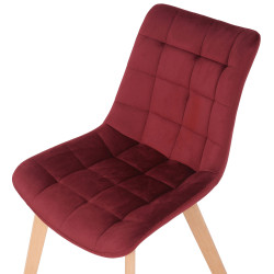 Lot de 2 chaises de salle à manger Passaic en velours rouge
