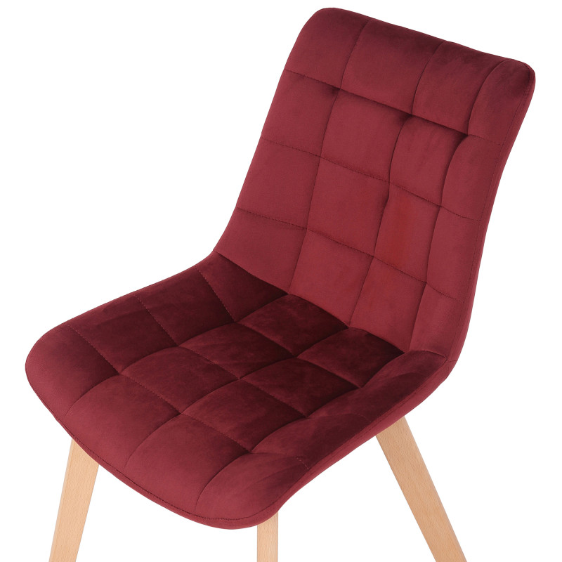 Lot de 2 chaises de salle à manger Passaic en velours rouge