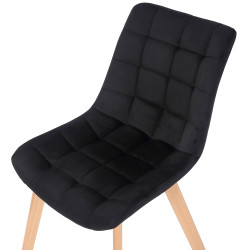 Lot de 2 chaises de salle à manger Passaic en velours noir