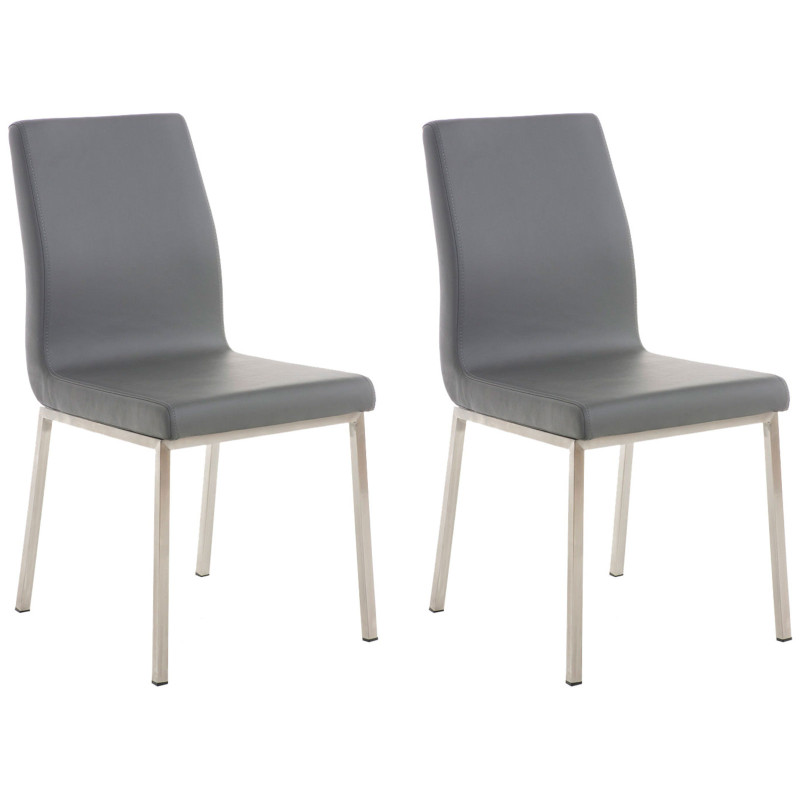 Lot de 2 chaises de salle à manger Colmar grises