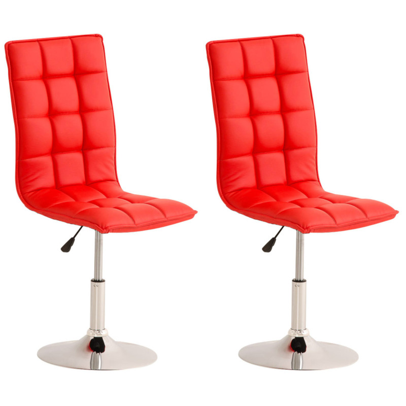 Lot de 2 chaises de salle à manger Pékin rouges