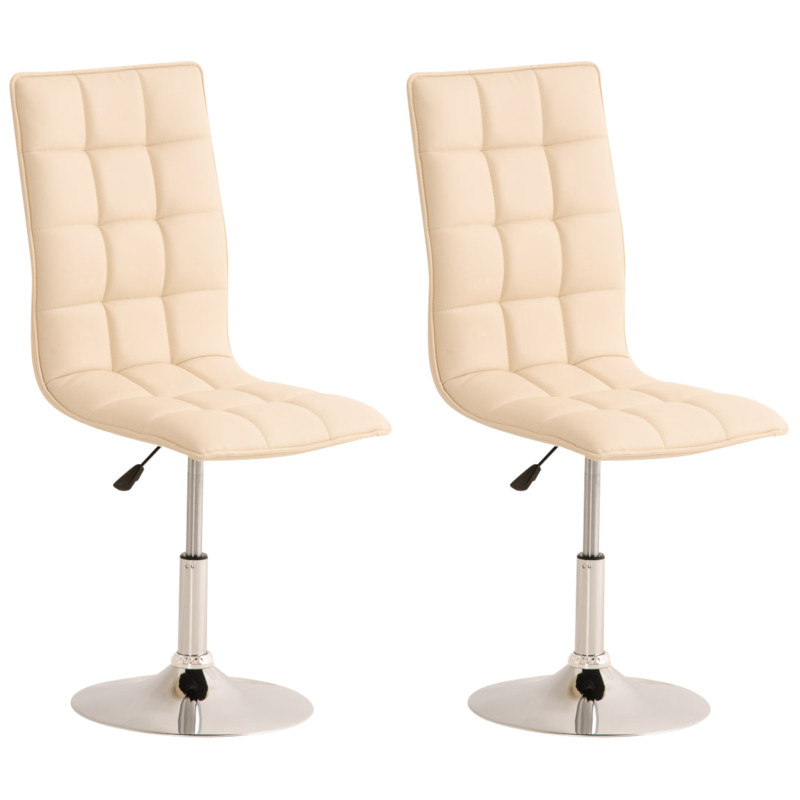 Lot de 2 chaises de salle à manger Pékin crème