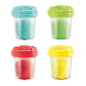 Kit de 4 pots de pâte a modeler bio - CANAL TOYS Super Green - Sans gluten - 240g