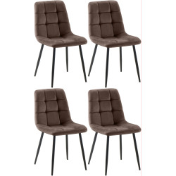 Lot de 4 chaises de salle à manger Antibes marron