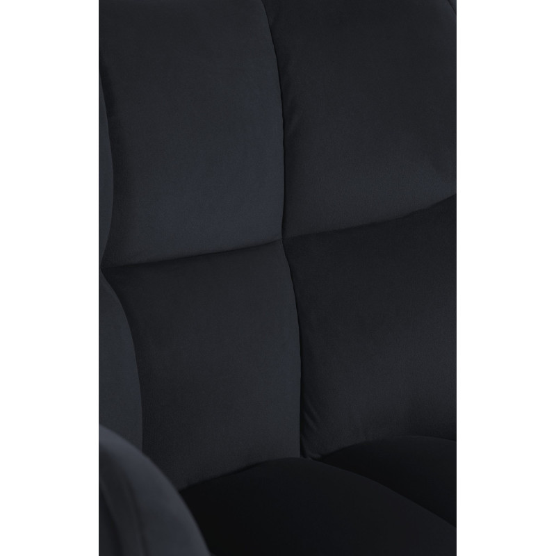 Chaise de salle à manger Swing en velours noir