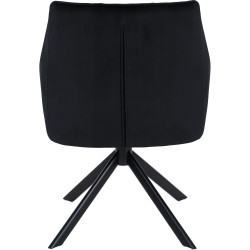 Chaise de salle à manger Swing en velours noir