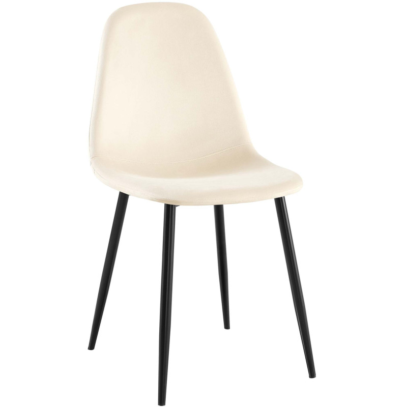 Chaise de salle à manger Napier en velours crème
