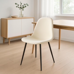 Chaise de salle à manger Napier en velours crème