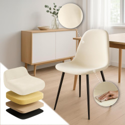Chaise de salle à manger Napier en velours crème