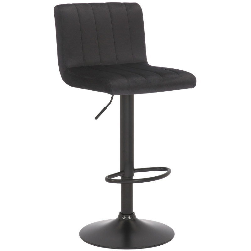 Tabouret de bar en velours Jamie noir