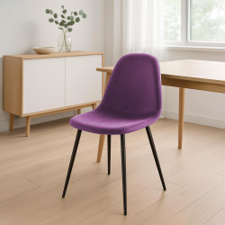 Chaise de salle à manger Napier en velours violet