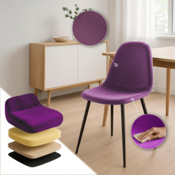 Chaise de salle à manger Napier en velours violet