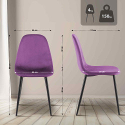 Chaise de salle à manger Napier en velours violet