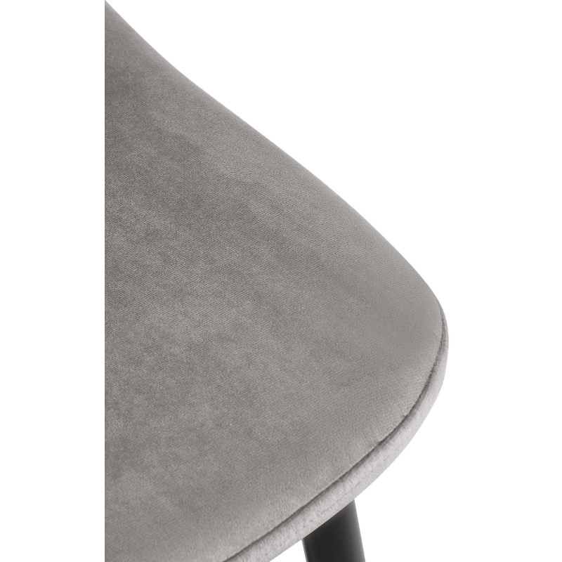 Chaise de salle à manger Napier en velours gris