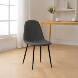 Chaise de salle à manger Napier en tissu gris