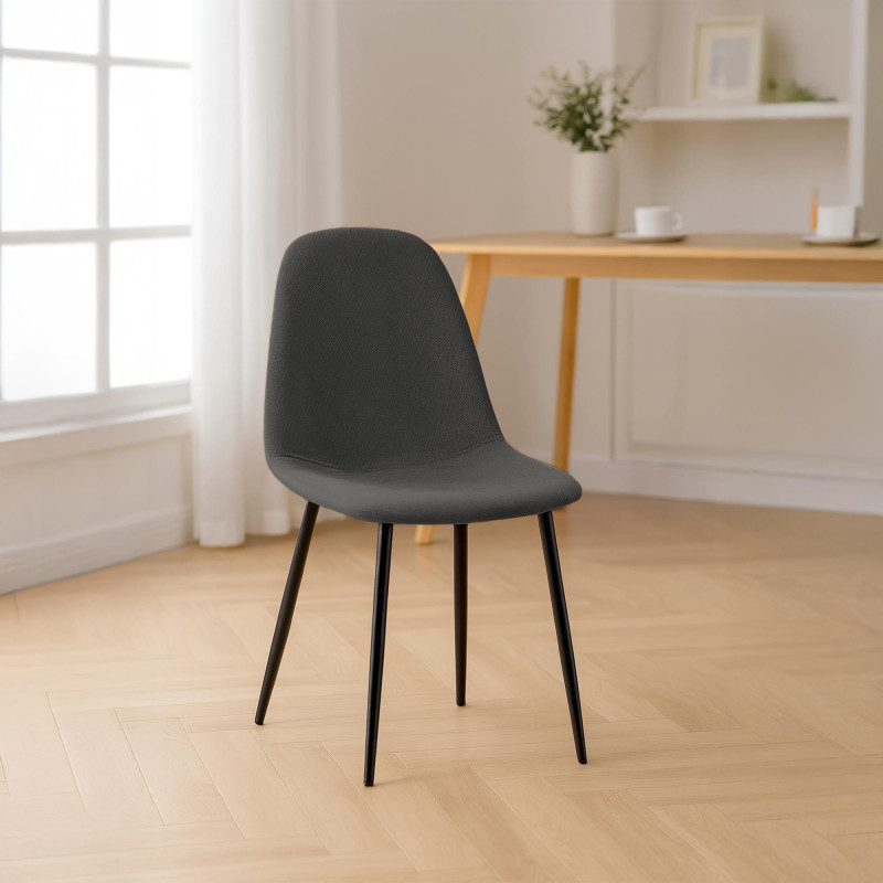 Chaise de salle à manger Napier en tissu gris