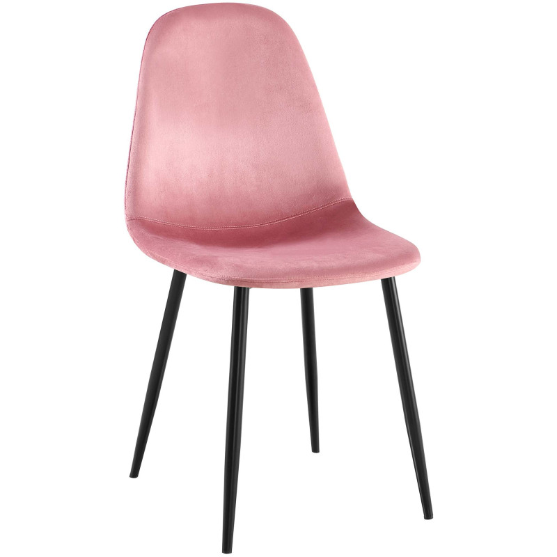 Chaise de salle à manger Napier en velours rose