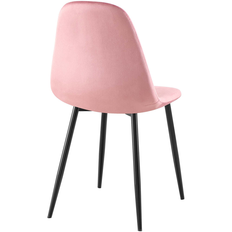 Chaise de salle à manger Napier en velours rose