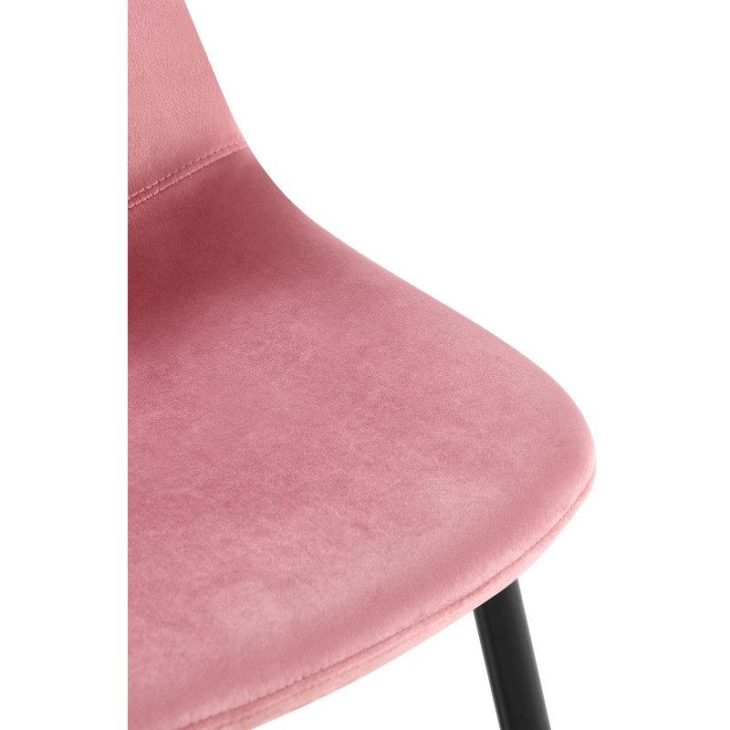 Chaise de salle à manger Napier en velours rose