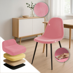 Chaise de salle à manger Napier en velours rose