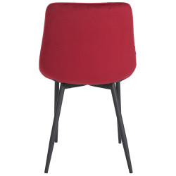 Chaise de salle à manger Victoria en velours rouge