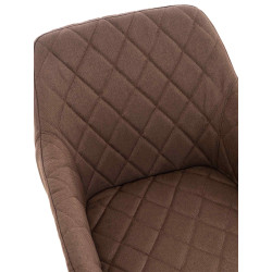 Lot de 2 chaises de salle à manger Shila en tissu marron
