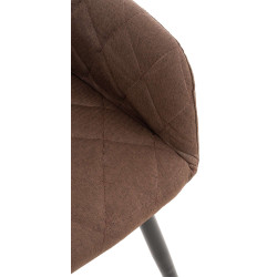 Lot de 2 chaises de salle à manger Shila en tissu marron