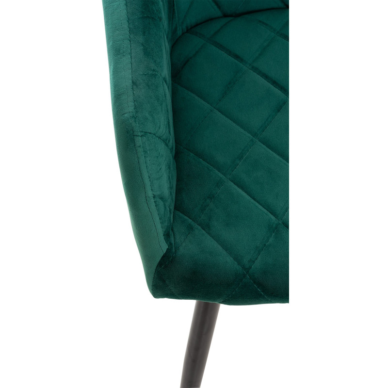Lot de 2 chaises de salle à manger Shila en velours vert