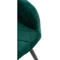 Lot de 2 chaises de salle à manger Shila en velours vert