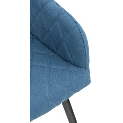 Lot de 2 chaises de salle à manger Shila en tissu bleu