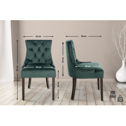 Chaise de salle à manger Aberdeen en velours vert foncé antique