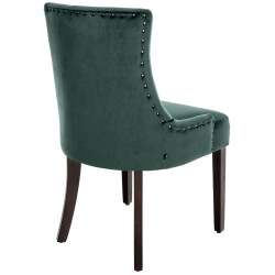 Chaise de salle à manger Aberdeen en velours vert foncé antique