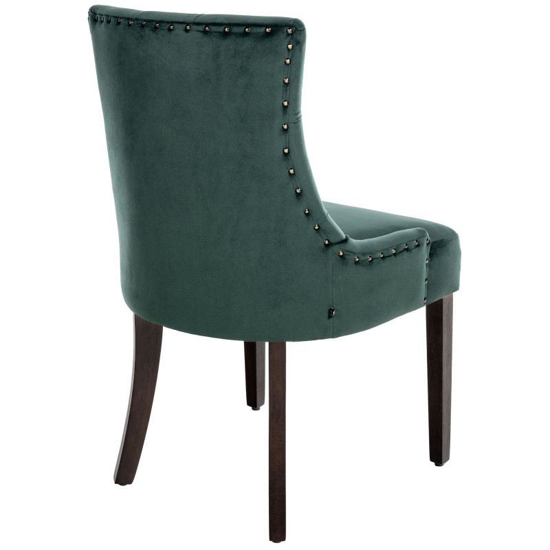Chaise de salle à manger Aberdeen en velours vert foncé antique