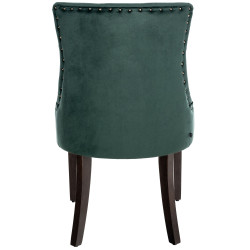 Chaise de salle à manger Aberdeen en velours vert foncé antique