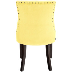 Chaise de salle à manger en velours Aberdeen jaune antique