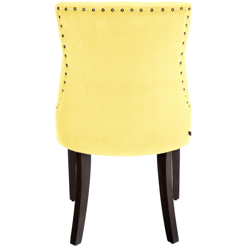 Chaise de salle à manger en velours Aberdeen jaune antique