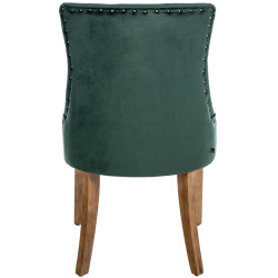 Chaise de salle à manger Aberdeen en velours antique vert clair foncé