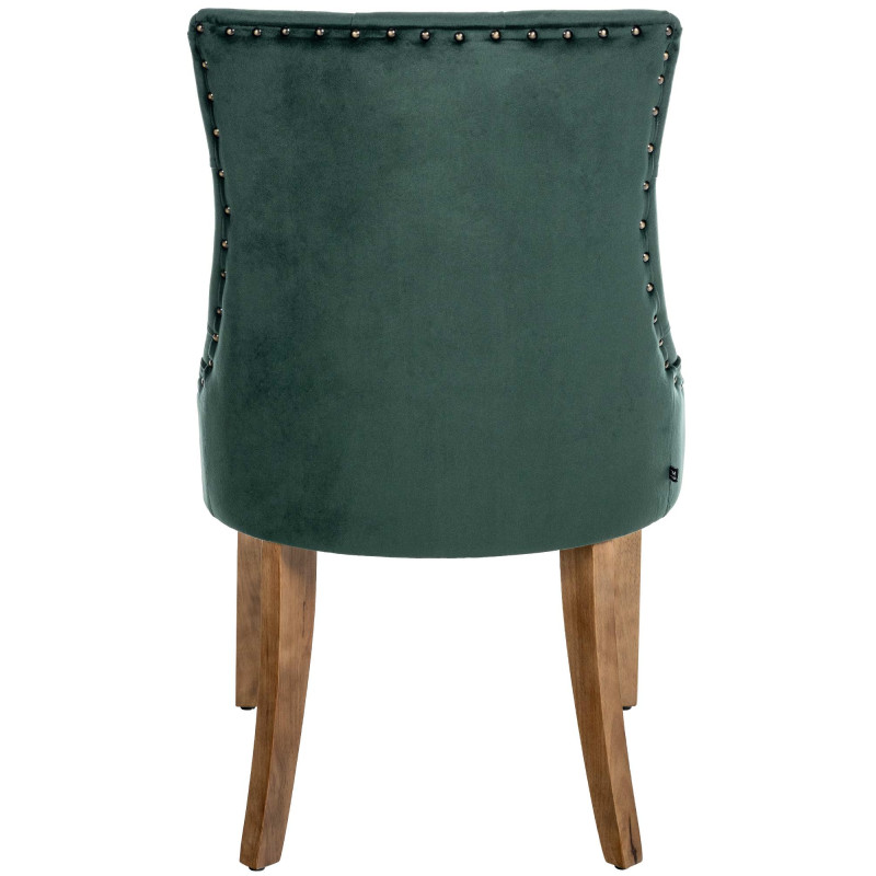 Chaise de salle à manger Aberdeen en velours antique vert clair foncé
