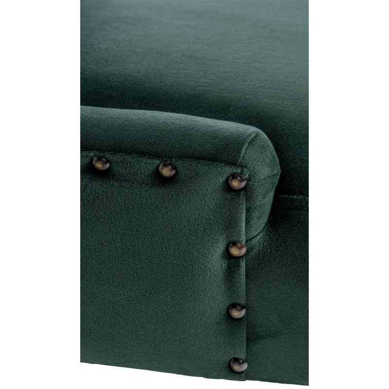 Chaise de salle à manger Aberdeen en velours antique vert clair foncé