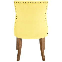 Chaise de salle à manger en velours Aberdeen jaune clair antique