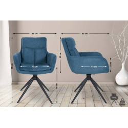 Chaise de salle à manger Vilas en tissu bleu